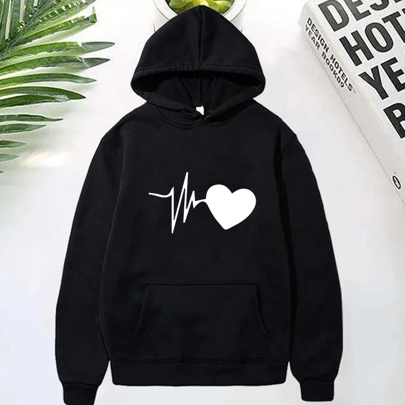 Moletom com capuz manga comprida para casais, capuz Harajuku casual, estampa de casais, combinando marido, Hoodies preguiçosos, presente namorado namorada, outono