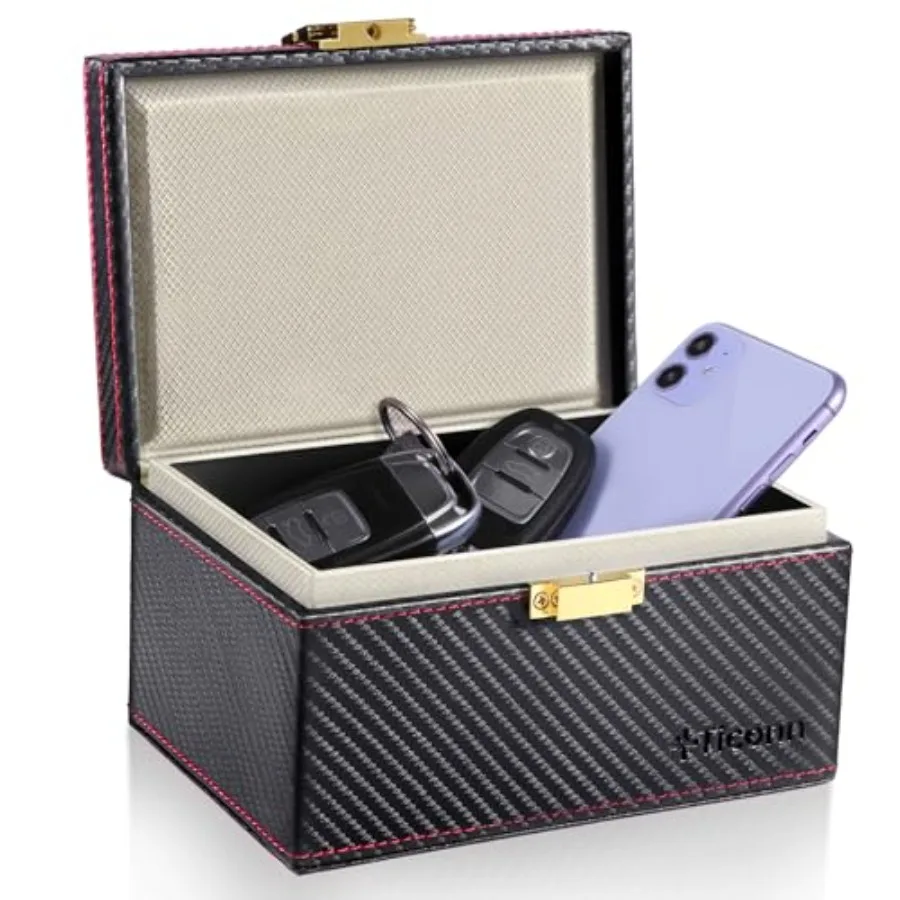 

Faraday Box Car Key Fob Protector Carbon Fiber Signal Blocker for Keyless Fob RFID Signal Blocking Pouch Cage
