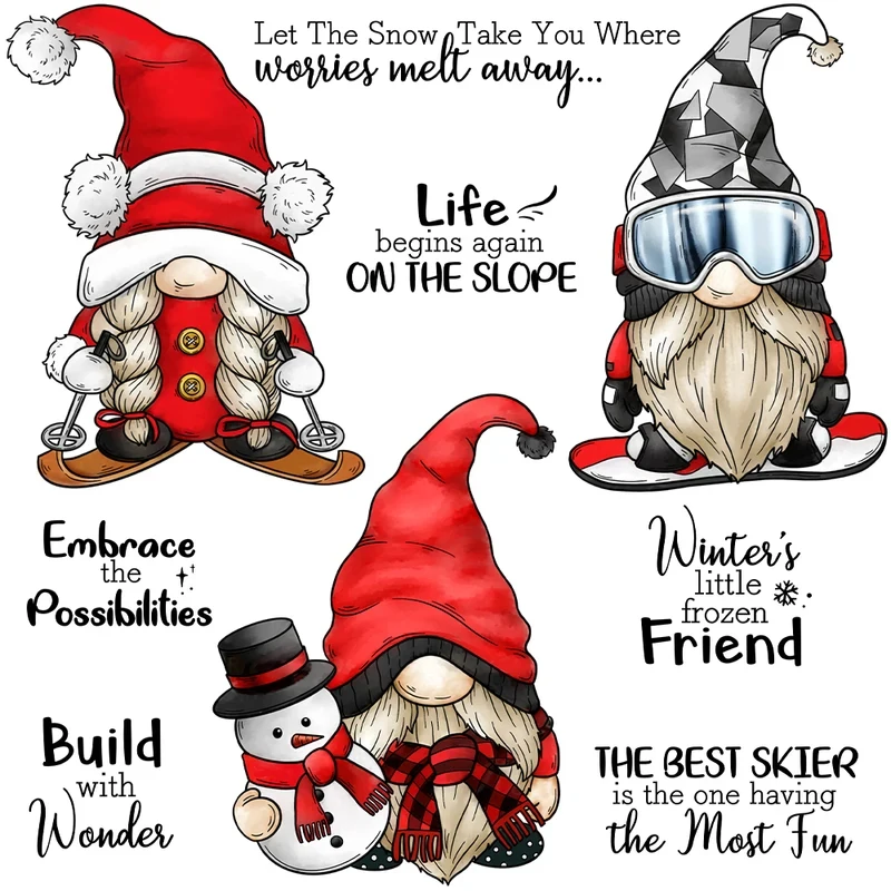 

Cute Christmas Gnome Cutting Dies Clear Stamp DIY Scrapbooking Metal Dies Silicone Stamp For Cards Albums Decor