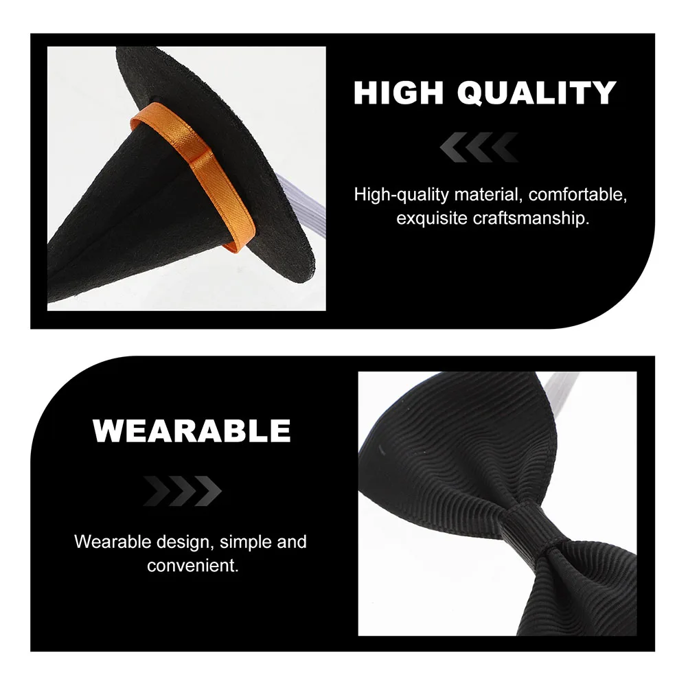 

1Set Witch Hat Scarf Bowtie Halloween Pet Decor Hamster Clothes Accessories Lizard Cosplay Kit Hamster Clothes