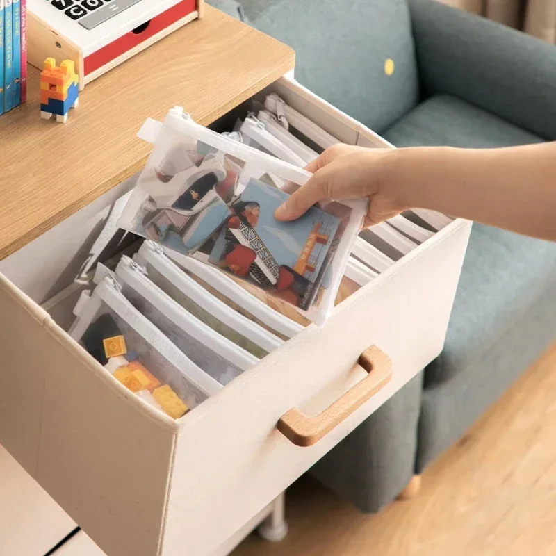 10PCS 장난감 보관 가방 빌딩 블록 하위 패키지 가방 어린이 작은 입자 지퍼 투명 메쉬 거즈 메쉬 가방 A4/A5/A6