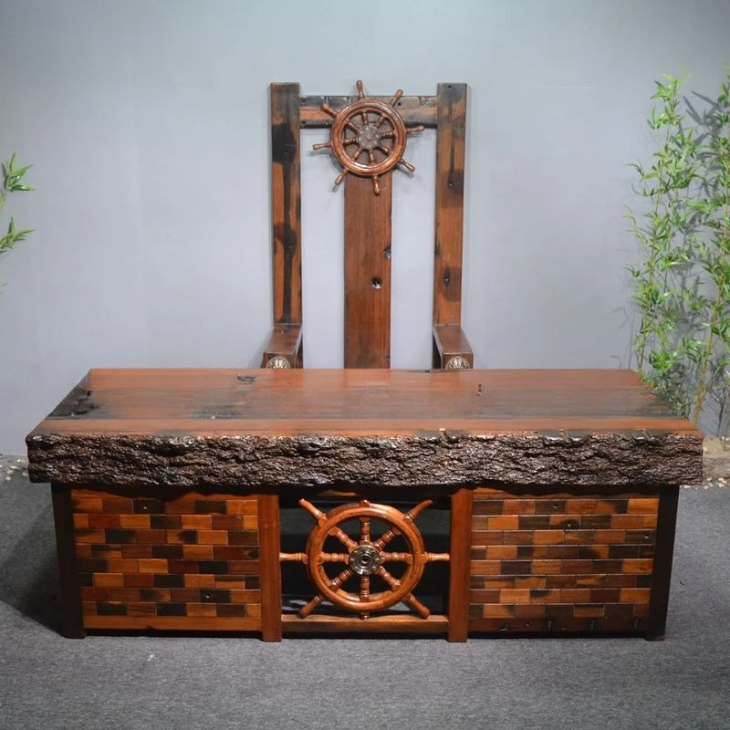 Office desk and chair combination Solid wood large class desk Supervisor desk Writing desk large