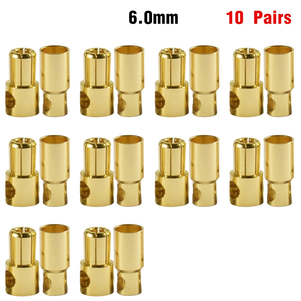 9IMOD 5/10 Paar RC Bullet Connectors 2/3/3,5/4,0/5/5,5/6/8mm Männlich Weiblich Banana Bullet Connector Stecker Vergoldeter Adapter