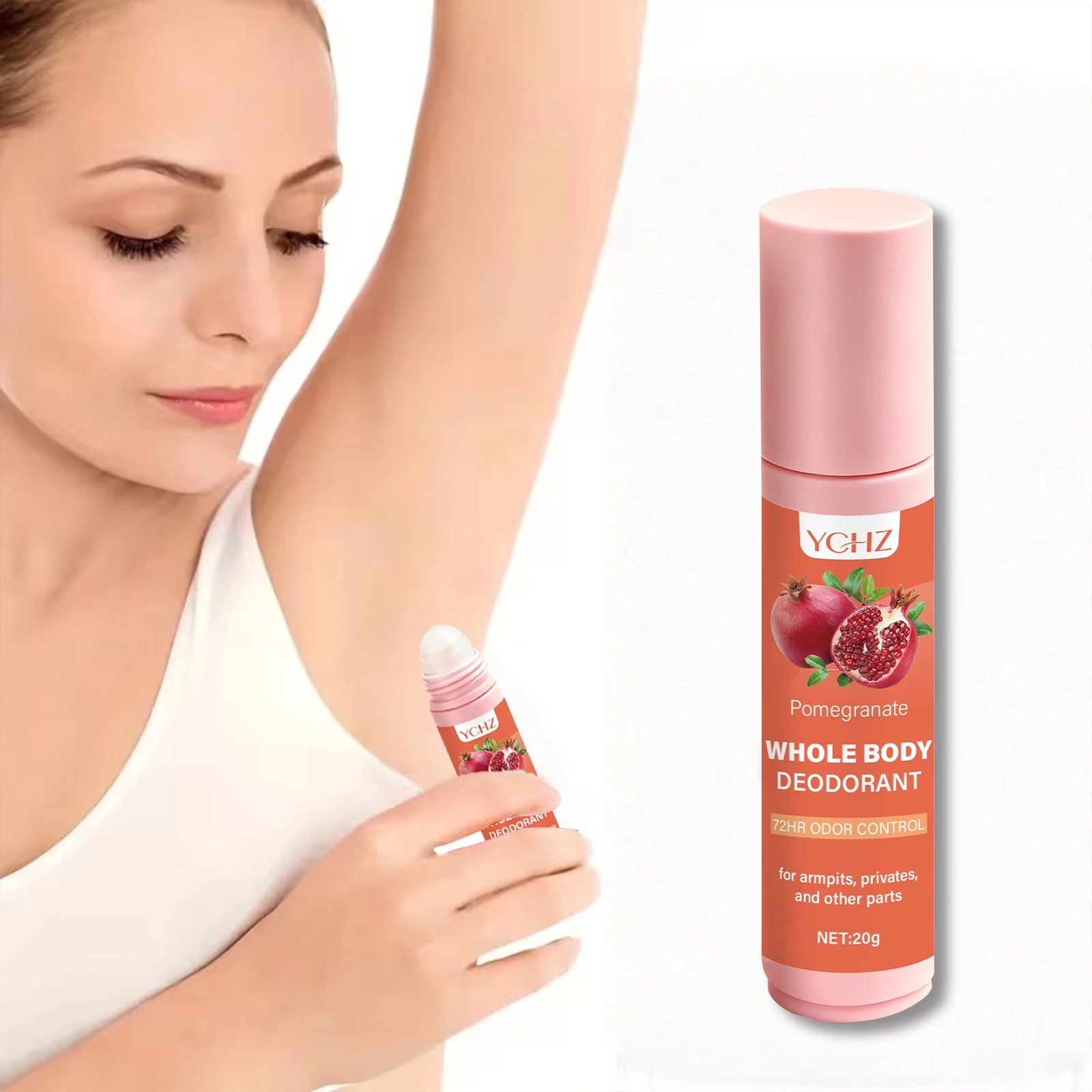 Perfume Privado para Mujer - Fragancia de Granada y Melocotón, Desodorante de 72 Horas, Loción Corporal Hidratante con Glicerina de Larga Duración, Fórmula No Grasosa, Apta para Todo Tipo de Piel Beige Claro