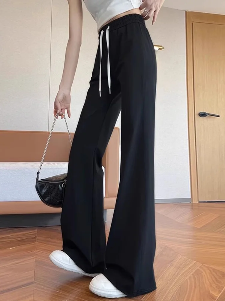 

Qui Dry, тонкие спортивные спортивные штаны для йоги, женские летние брюки из ледяного шелка, облегающие брюки с высокой талией, повседневные девять очков