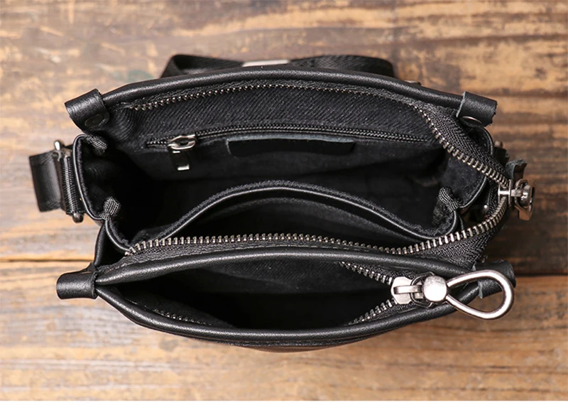 LUOKIR Fashion Echtes Leder Umhängetasche männer Casual Schulter Kleine Tasche Klassische Mehrere Fächer Rindsleder Umhängetasche – Detail 15