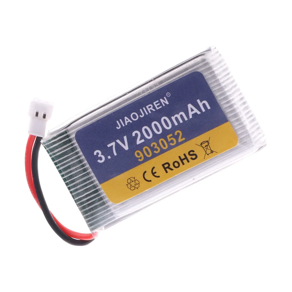 903052   Baterai Lipo 3.7V 2000MAh dan Pengisi Daya untuk Syma X5 X5C X5SW X5SC X5S X5SC-1 M18 H5P RC Quadcopter Bagian 3.7V XH2.54 PLUG