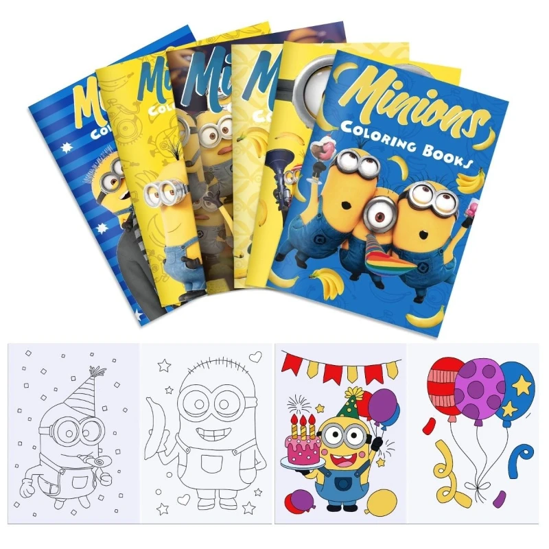 Minions Film Anime Merchandise Cartoon Niedliches DIY Malbuch Kawaii Schüler Schreibwaren Kritzelbuch Großhandel