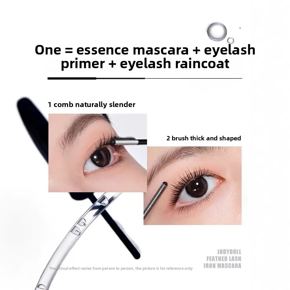 Judydoll Rímel e primer para alongamento e curvador à prova d'água em tubo de metal com escova de pente fino - Maquiagem de beleza à prova de manchas