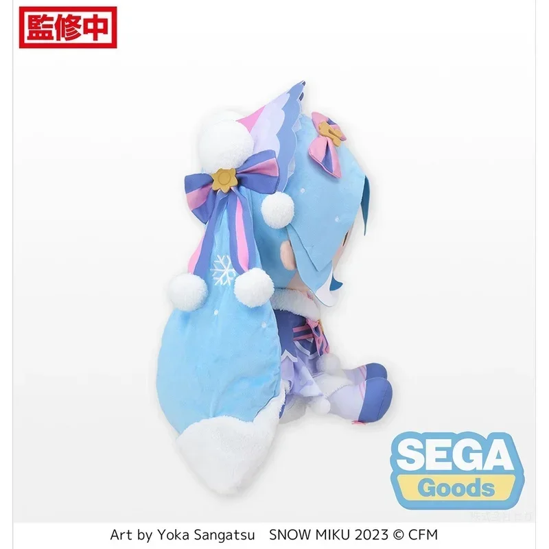 Sega Hatsune Miku Snow Hatsune 2023 Dongli Fufu Plush Doll Doll Peripheral Toy Gift Model Collection Hobby Xmas Gifts