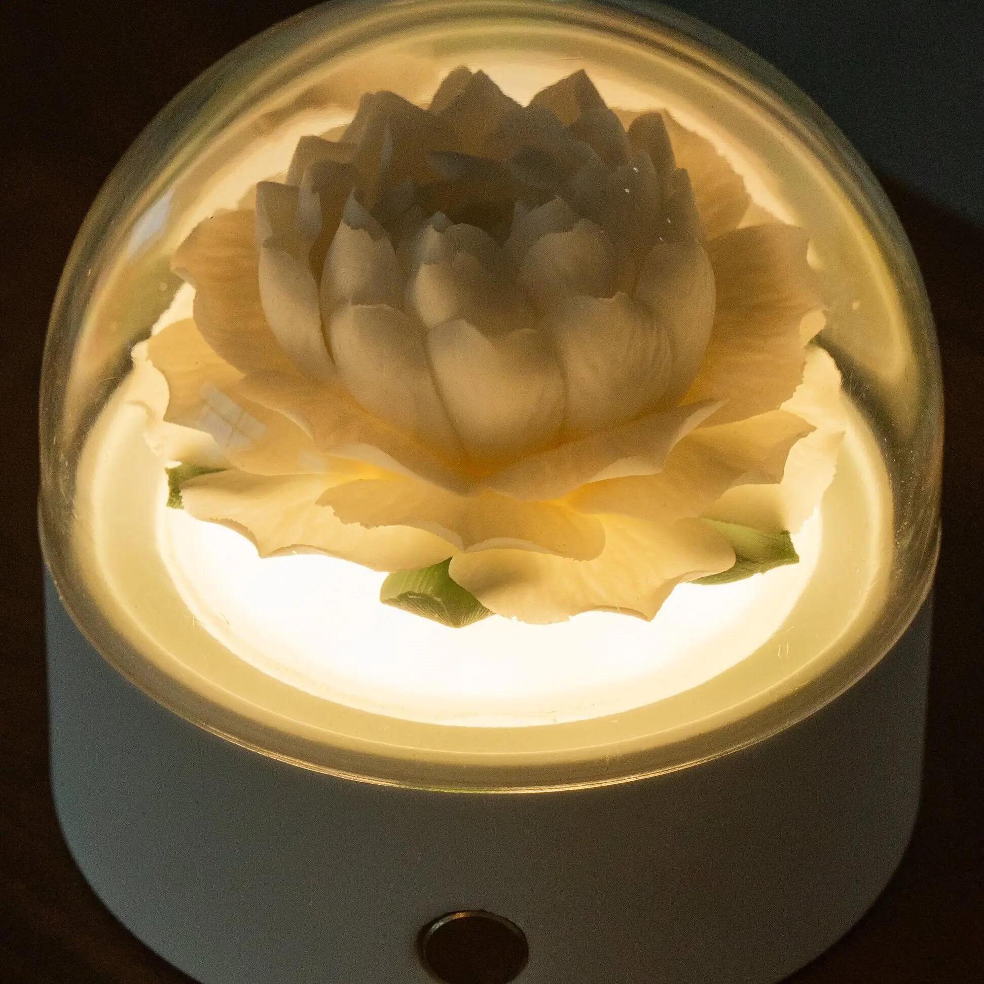 

Керамический ночник ручной работы, украшение из белого лотоса без диффузора эфирного масла огня