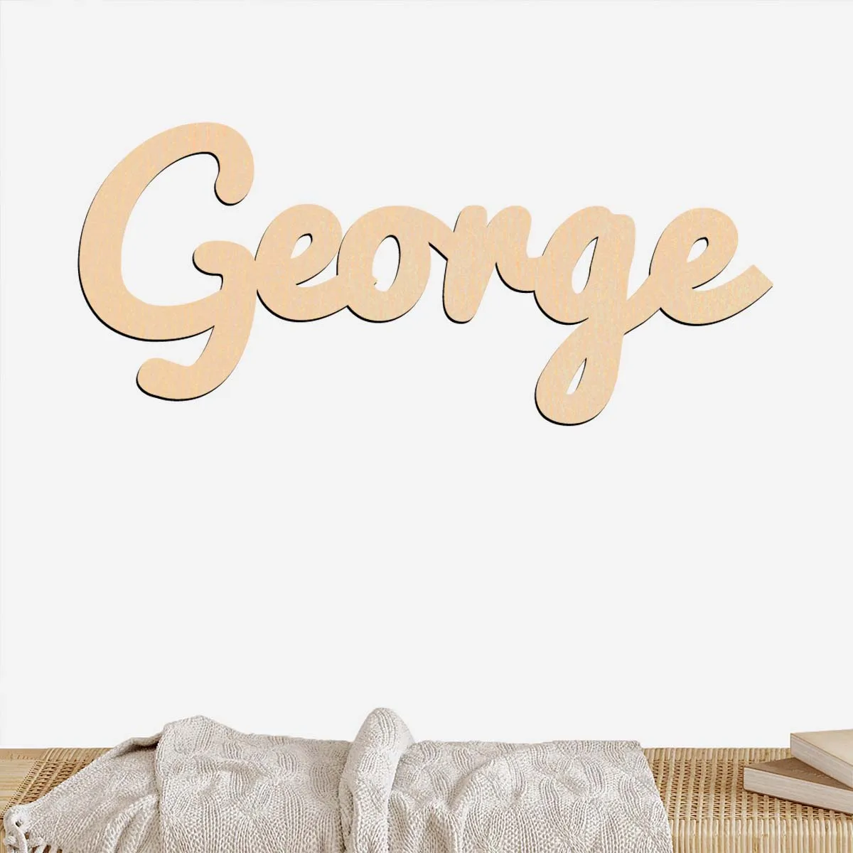 

1 pc new george example Laser-Cut Sign Wooden Sign Customizable Name Unfinished Wood for Painting or Glittering