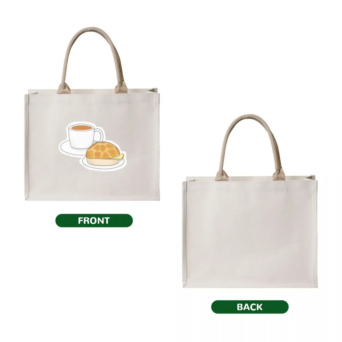 Pineapple Bun and Milk Tea Tote Bag tote bags cloth bags Women's shopper bag Women's beach bags