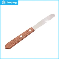 PIORPOY 1 Pcs Stainless Steel Dental Spatula Wax Modeling Wood Handle Mixing Applicator Dentistry Technician Laboratory Tools