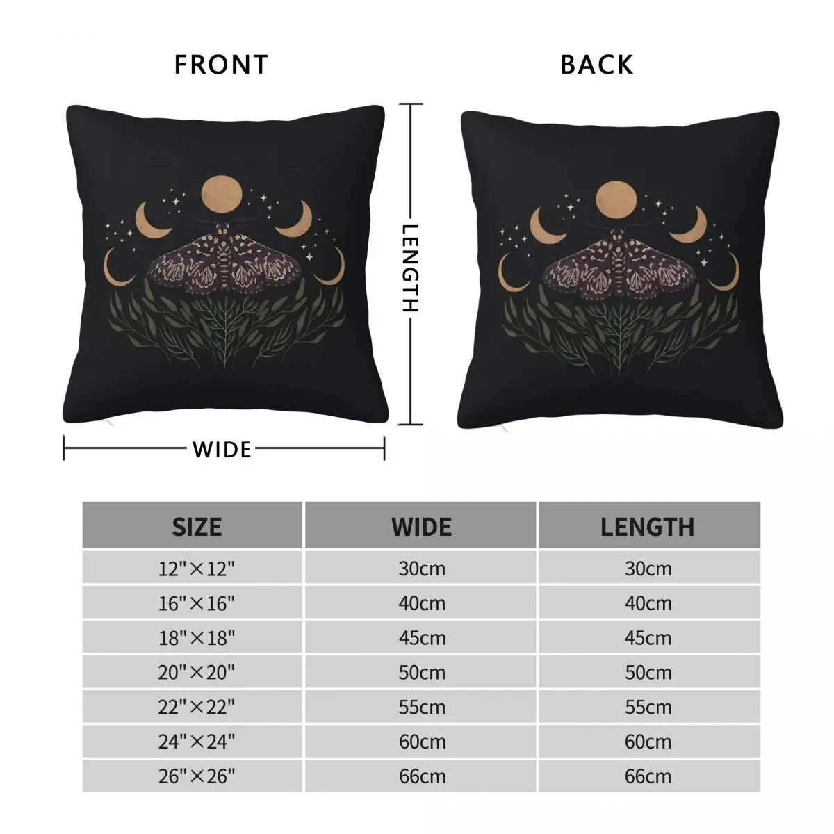 Moon, Moth, And Botanical Pillowcase Cushion Comfort Throw Pillow Sofa Decorative Cushions Used for Home Bedroom Living Room