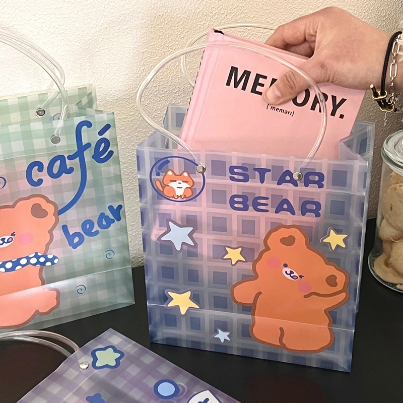 귀여운 만화 테디 베어 선물 가방 캔디 케이크 토트 백 쇼핑백 손 가방 보관 가방