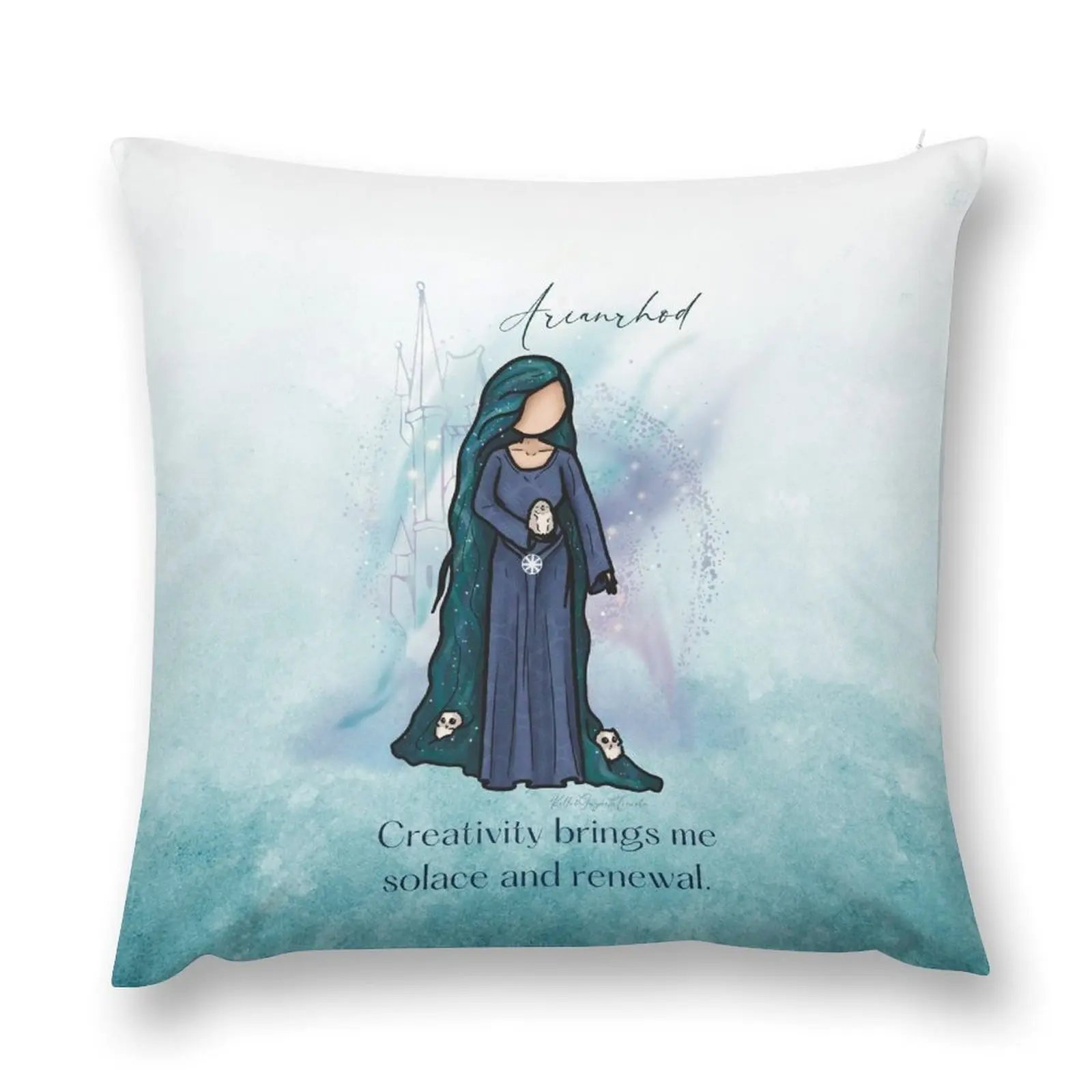 Goddess Arianrhod, Celtic Weaver of Fate Throw Pillow Pillowcases Bed Cushions Pillow Case Christmas pillow