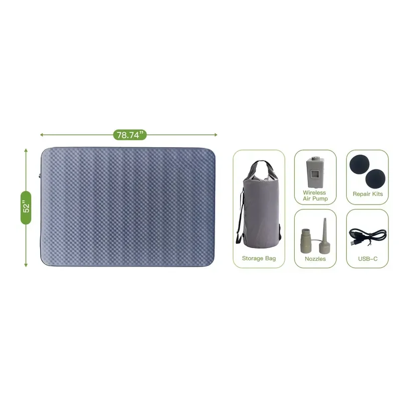 High Quality Thickened Soft Automatic Inflatable Air Mattress Portable Foldable 3D Rectangle Sleeping Pad Comfortable Camping