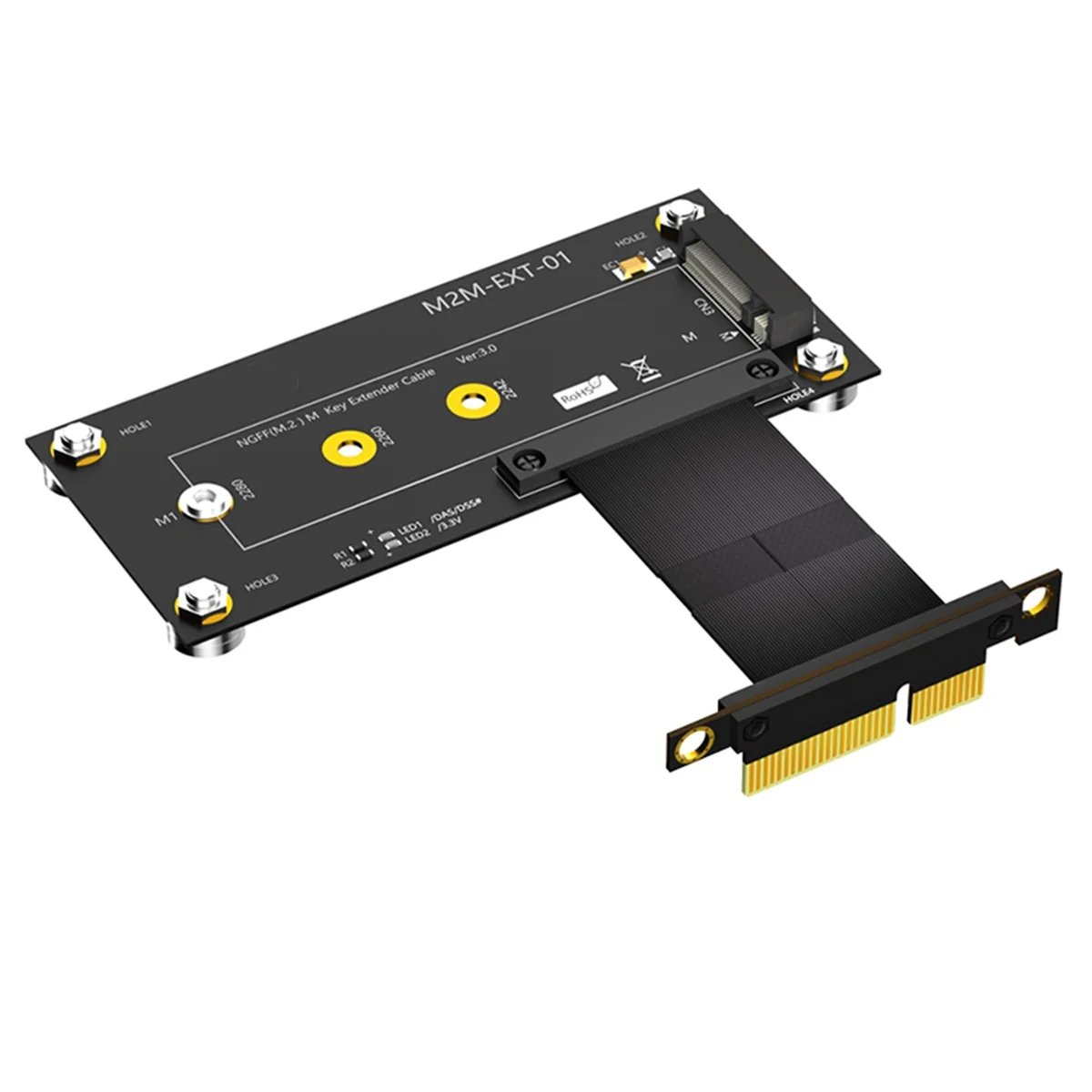 M.2 NVME Key M to PCI Express X4 Extension Cable Expansion Board Supports 2230 2242 2260 2280 M2 NVME SSD