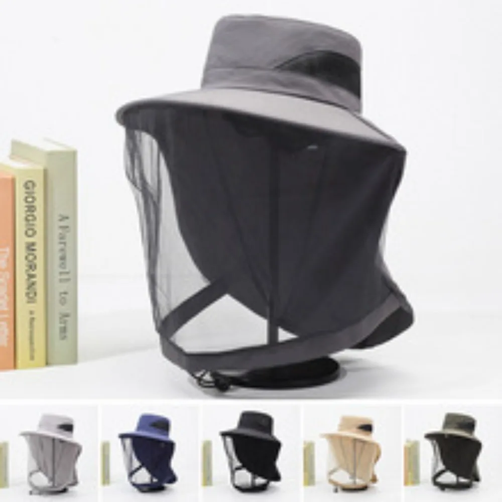 

Men's Shawl Mosquito-proof Visor Outdoor Breathable Sunscreen Face Mask Fishing Hat Tourist Mountaineering Removable Bucket Hat