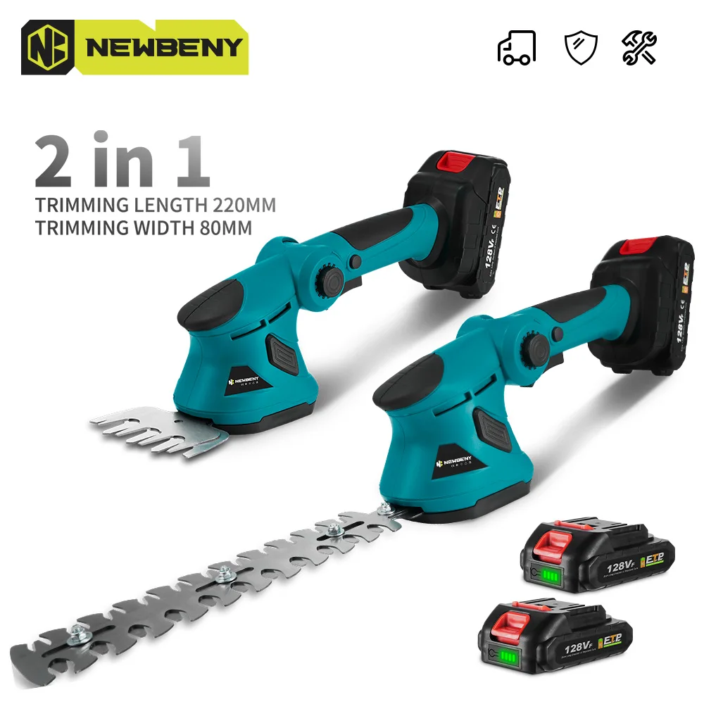 NEWBENY Electric Hedge Trimmer 2 IN 1 Cordless Lawn Mower Household Shrub Weeding Garden Tools For Makita 18V-21V Battery