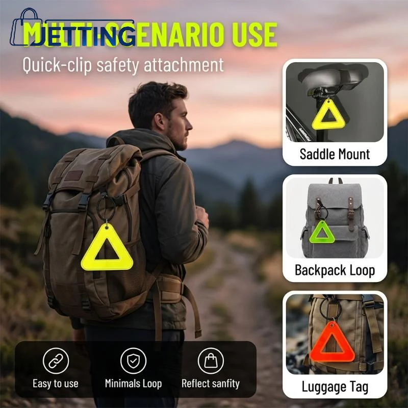 Reflective Warning Patch Bicycle Triangle Night Riding Bike Triangle Reflective Signs Safety Warning Pendant Reflective Label