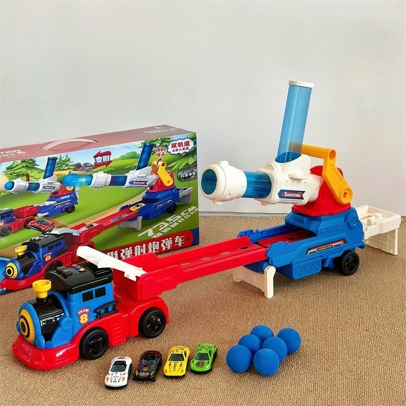 

Ball Car Launcher Racing Rail Cars Model Train Truck Educational Toys Children Track Adventure Game Mechanical Interactive Toy