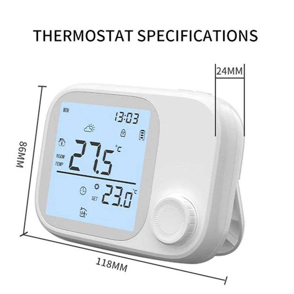 

Совместимый с Tuya беспроводной термостат Wi-Fi для умного дома, поддерживаемый RF433, работает с голосовым управлением Alexa