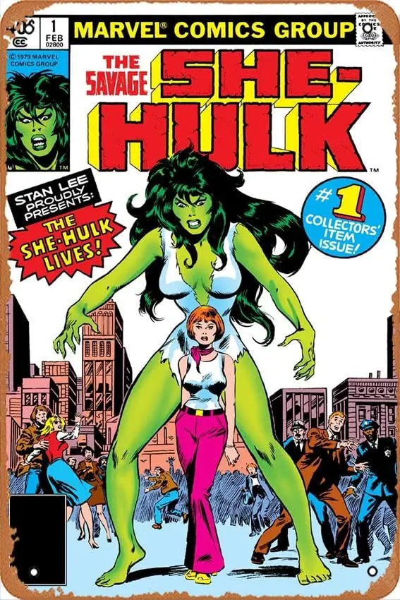 Letrero de estaño de Metal Retro, cartel de The Savage She-Hulk, Edición 1, cómic Origin, Home Bar, Pub, decoración de garaje, regalos, pared del hogar A