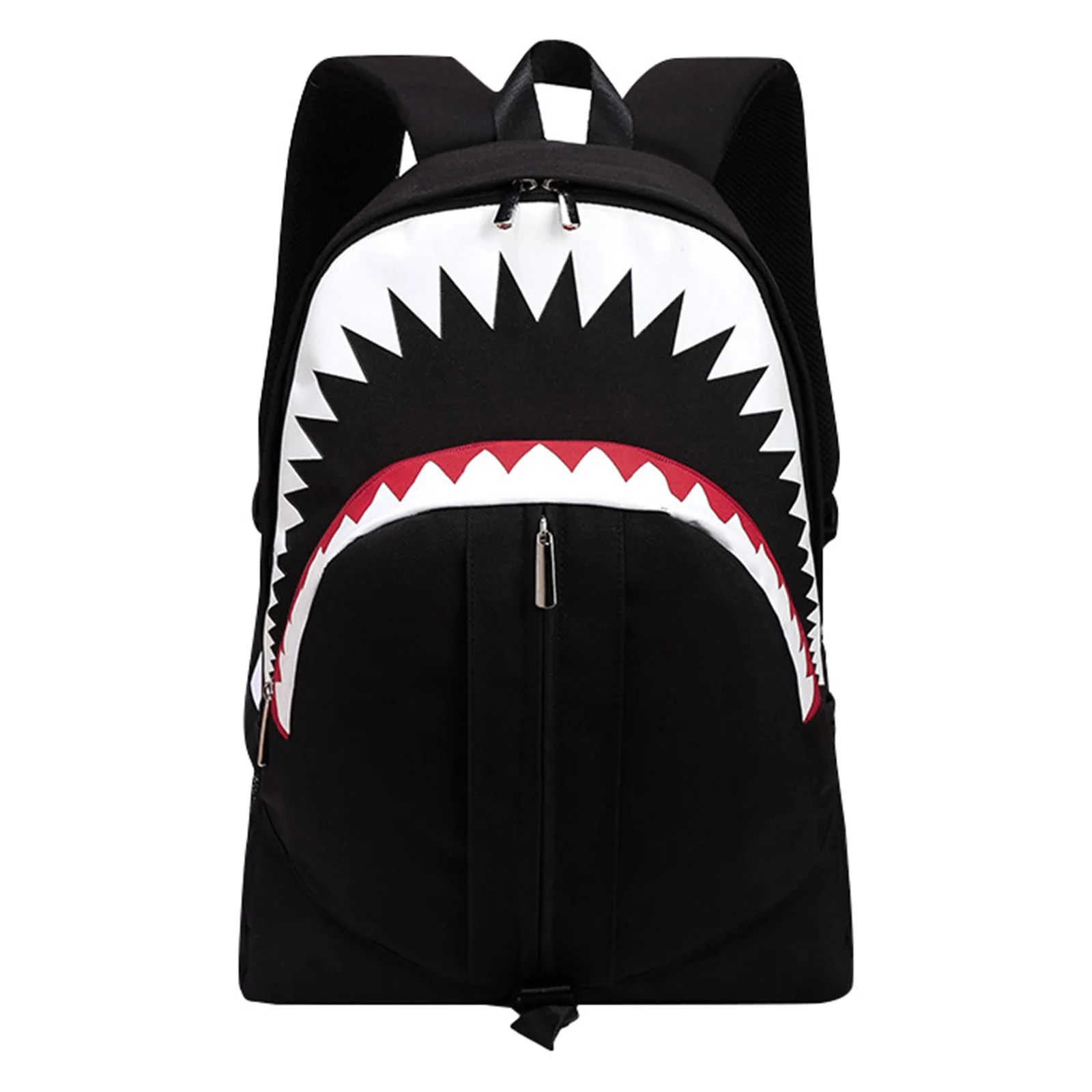 Shark Mouth School Backpack - Oxford Cloth Laptop Back Bag Daypack for Students