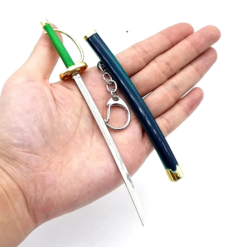 15 سنتيمتر/5.9in البسيطة أنيمي الطرفية المفاتيح رورونوا زورو كاتانا مع أداة غمد المعادن السيف مشبك سلاح نموذج الحرفية لعبة الهدايا #4