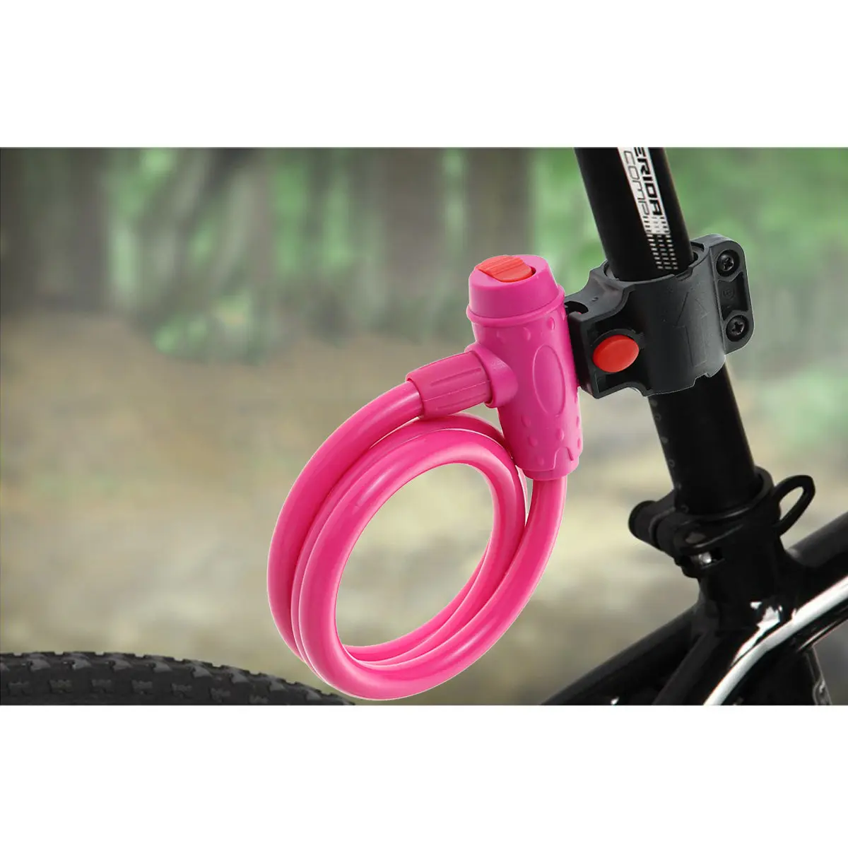 

Colorful Pink Bike Cable Lock Metal Braided Anti-Theft Chain Lock for Mountain Road Cycling Scratch Resistance