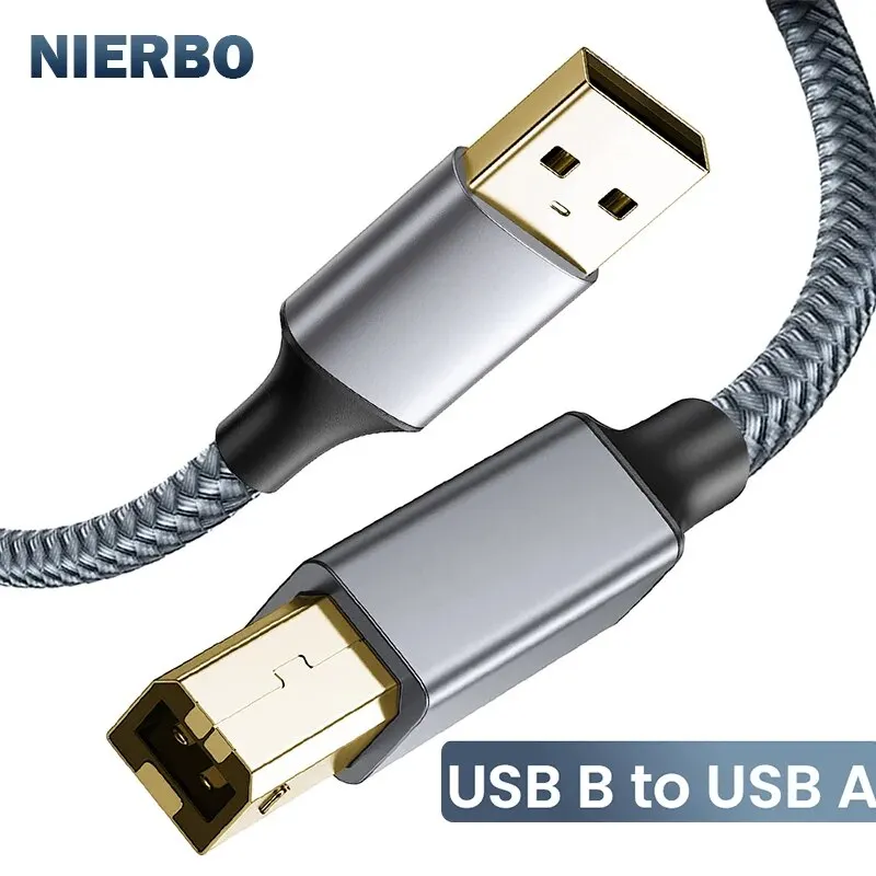 NIERBO-Câble d'imprimante USB B vers USB A, USB 2.0 mâle vers mâle, EAU haute vitesse pour imprimante HP, IL, Epson, Dell, Lexmark