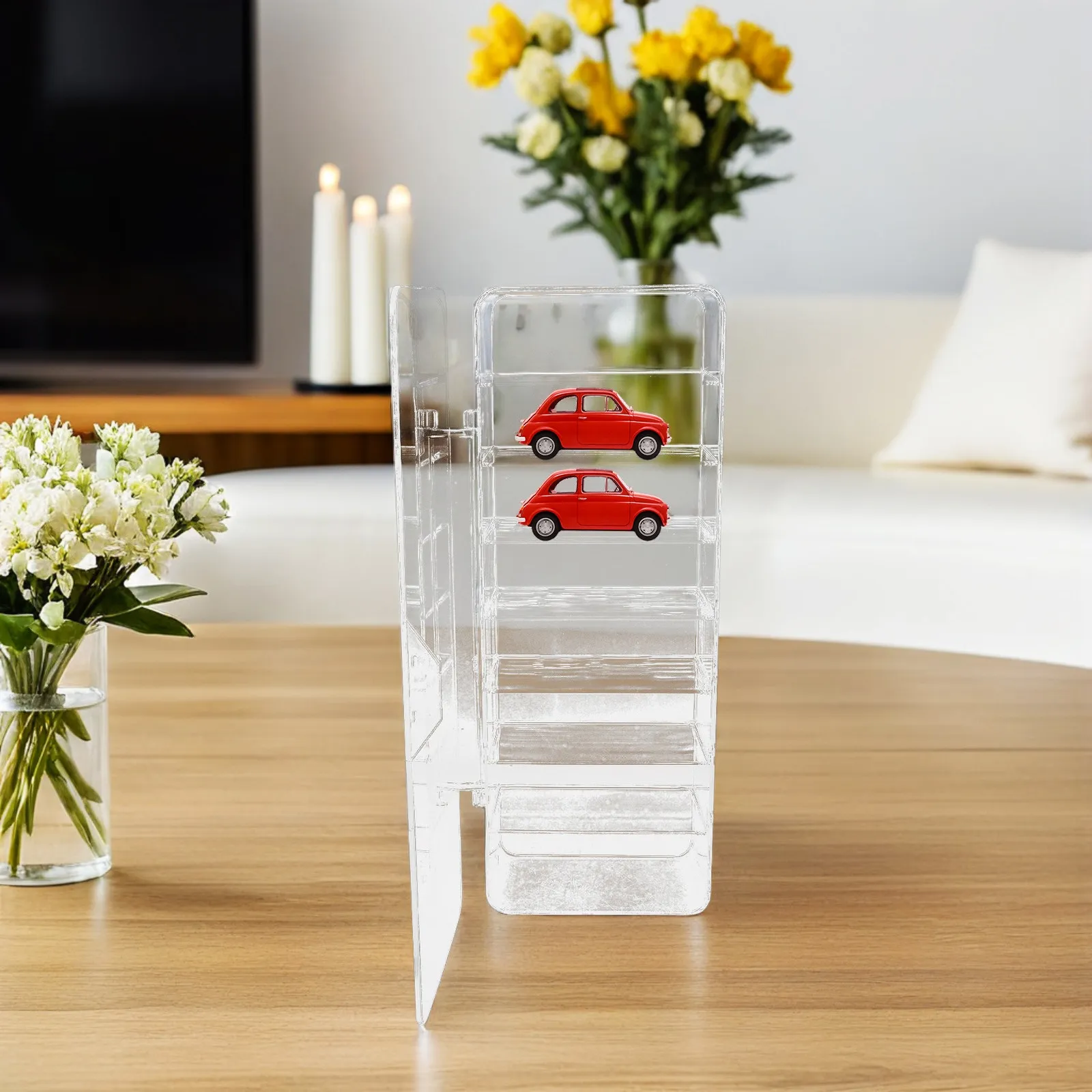 Car Display Case 1:64 Scale Clear Plastic Storage Box 8 Grids Transparent Organizer for Collectors Vehicle Display Storage view 5