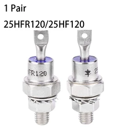 1 쌍 25HFR120/25HF120 정류기 다이오드 정방향/역 극성 25A 배터리 충전 변환기 기계 용접기 모터 제어