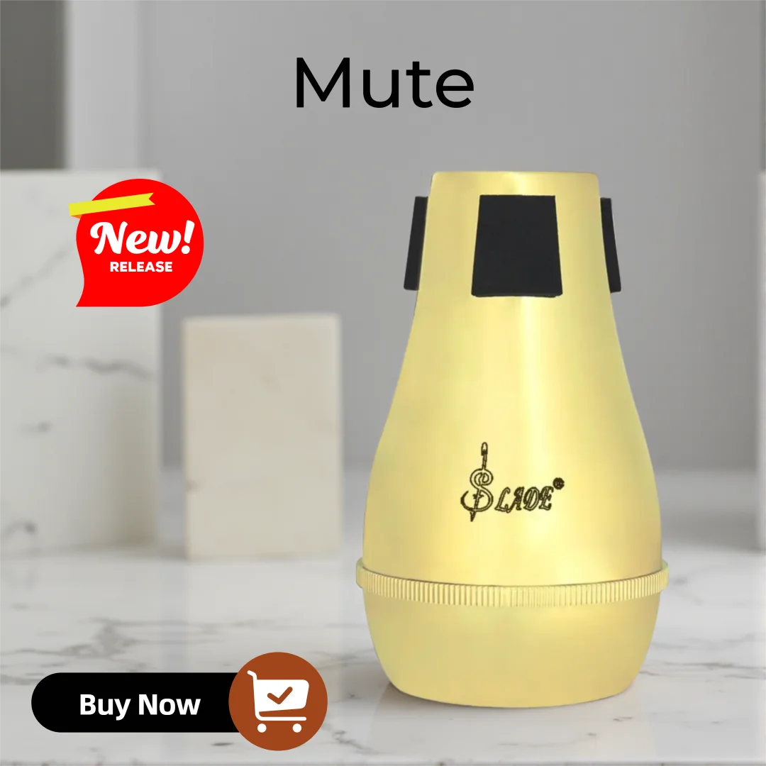 

High quality midrange, tenor, trombone, semi closed mute, gold toned volume reduction, finely crafted