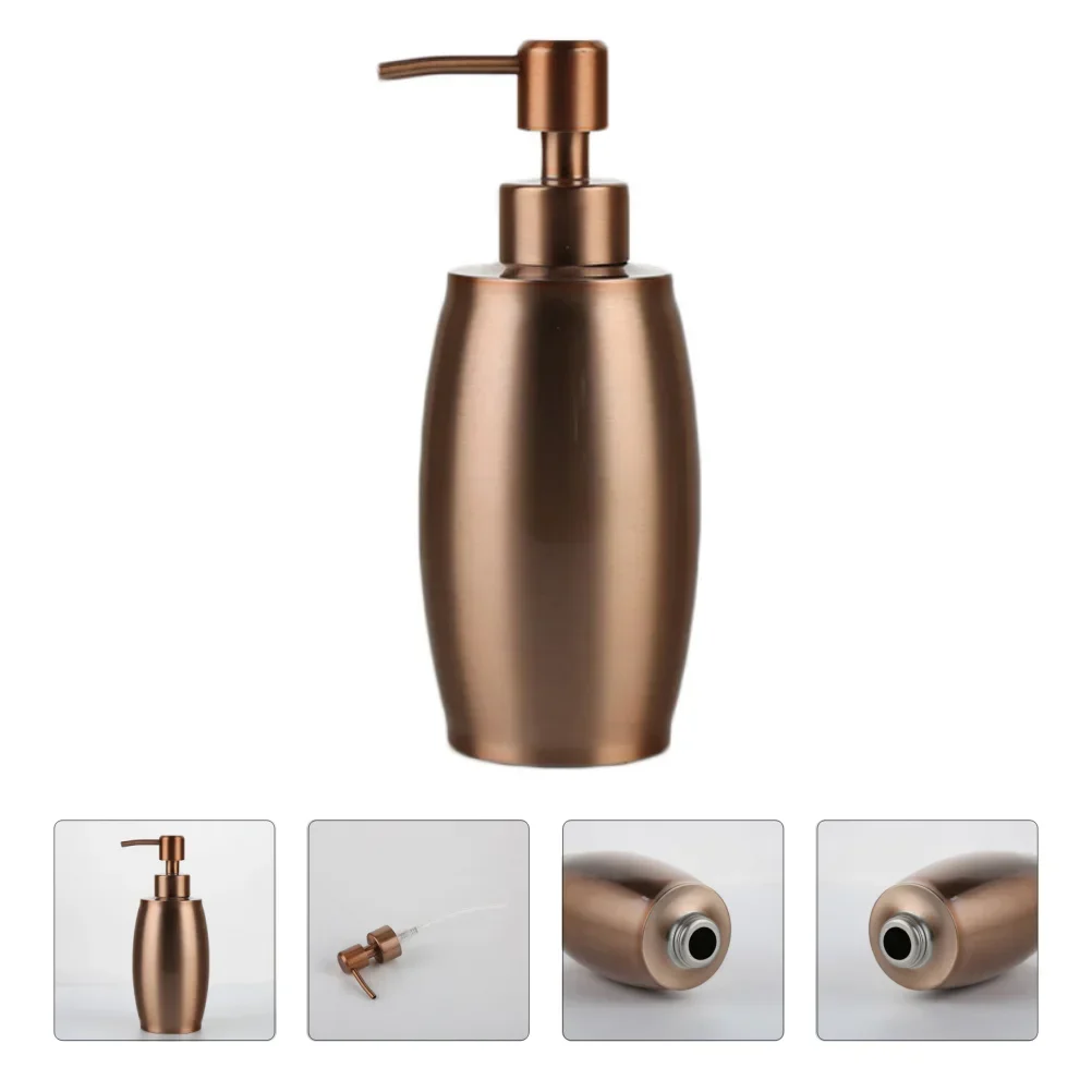 1pc Stainless Steel Liquid Soap Dispenser Bathroom Lotion Container Press Bottle Pump Bottle Lotion Shampoo Dispenser 350ml