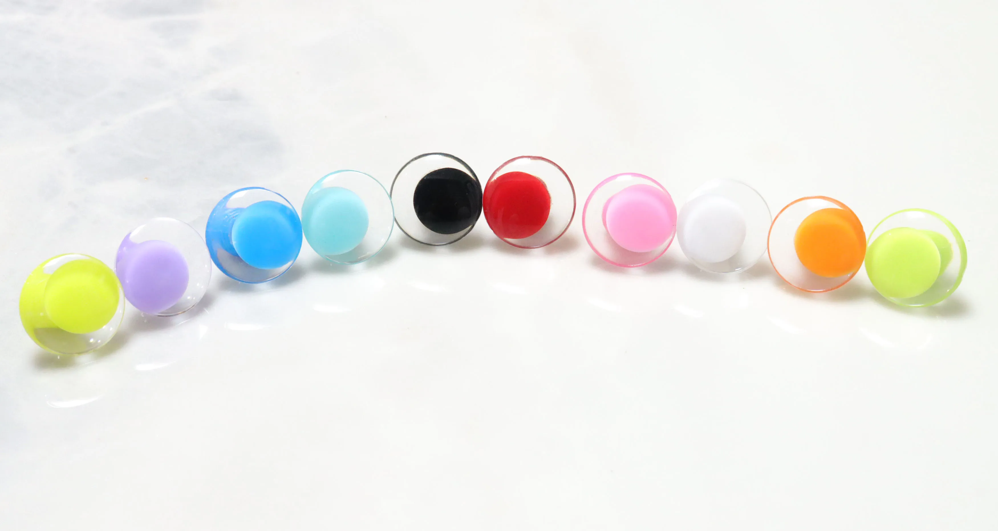 mix 10colors pupil clear colorful safety eyes  25mm 30mm 3D Comical round gliter toy eyes with hard washer with glitter