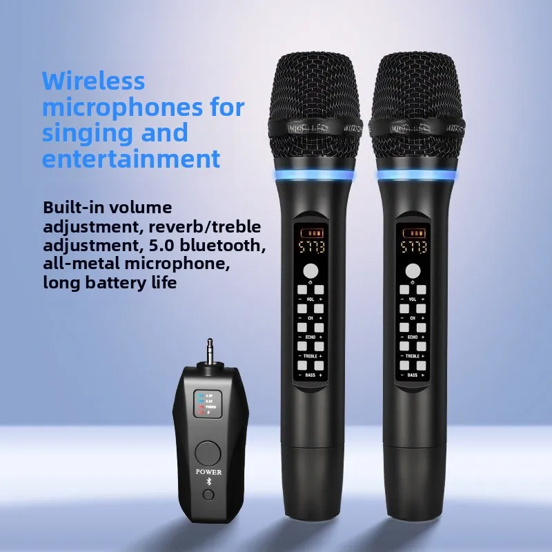 Rechargeable smart singing Bluetooth sound card professional stage microphone