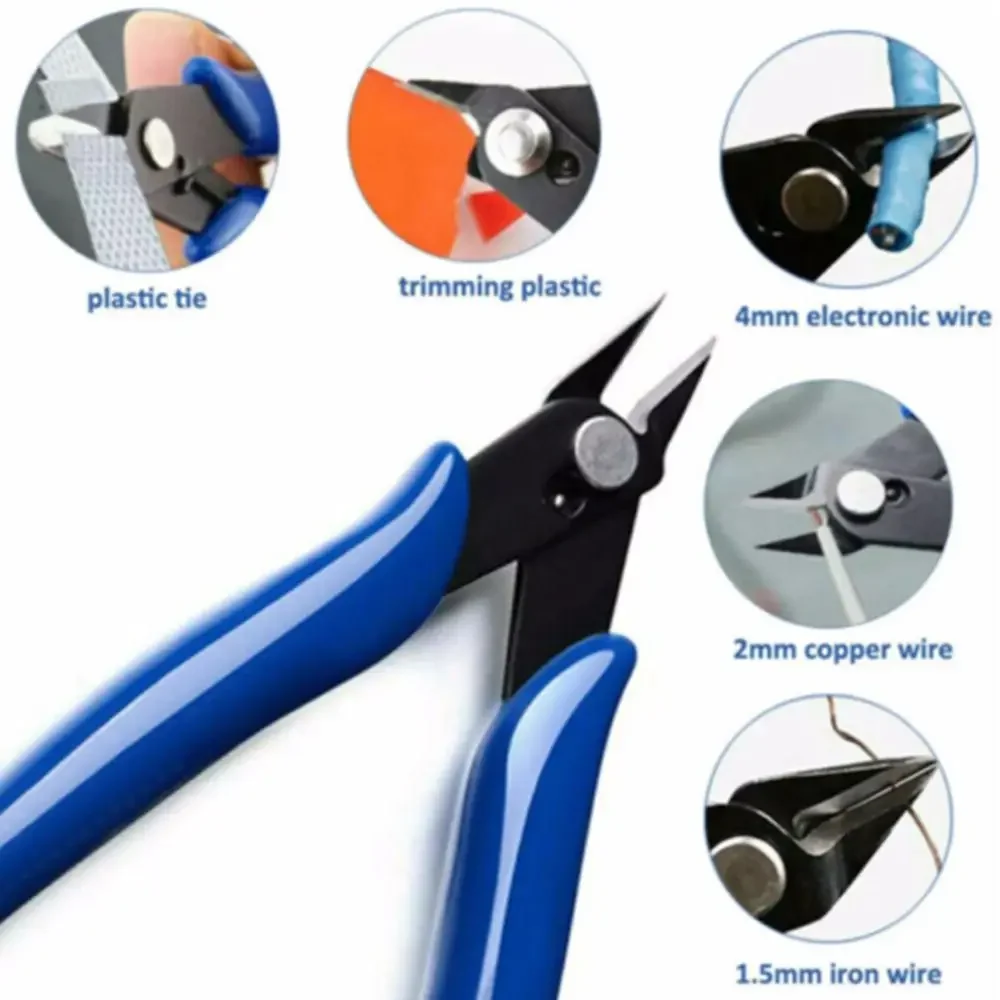 Electrical Wire Cable Cutters Cutting Side Snips Flush Pliers Nipper Anti-slip Rubber Mini Diagonal Pliers Hand Tools