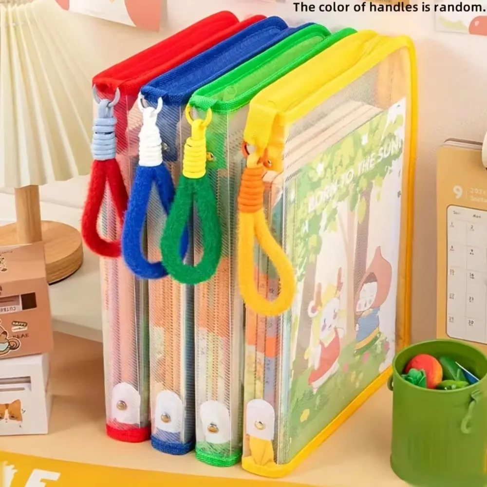 

Transparent File Bag 1pc A4 Transparent Zippered File Bag | for Documents, Test Papers, and Textbooks Document Organizer