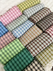 Polyester Rayon Pink Plaid Fabric By Meter for Clothes Tablecloth Hats Sewing Plain High-quality TR Breathable Cloth Comfortable
