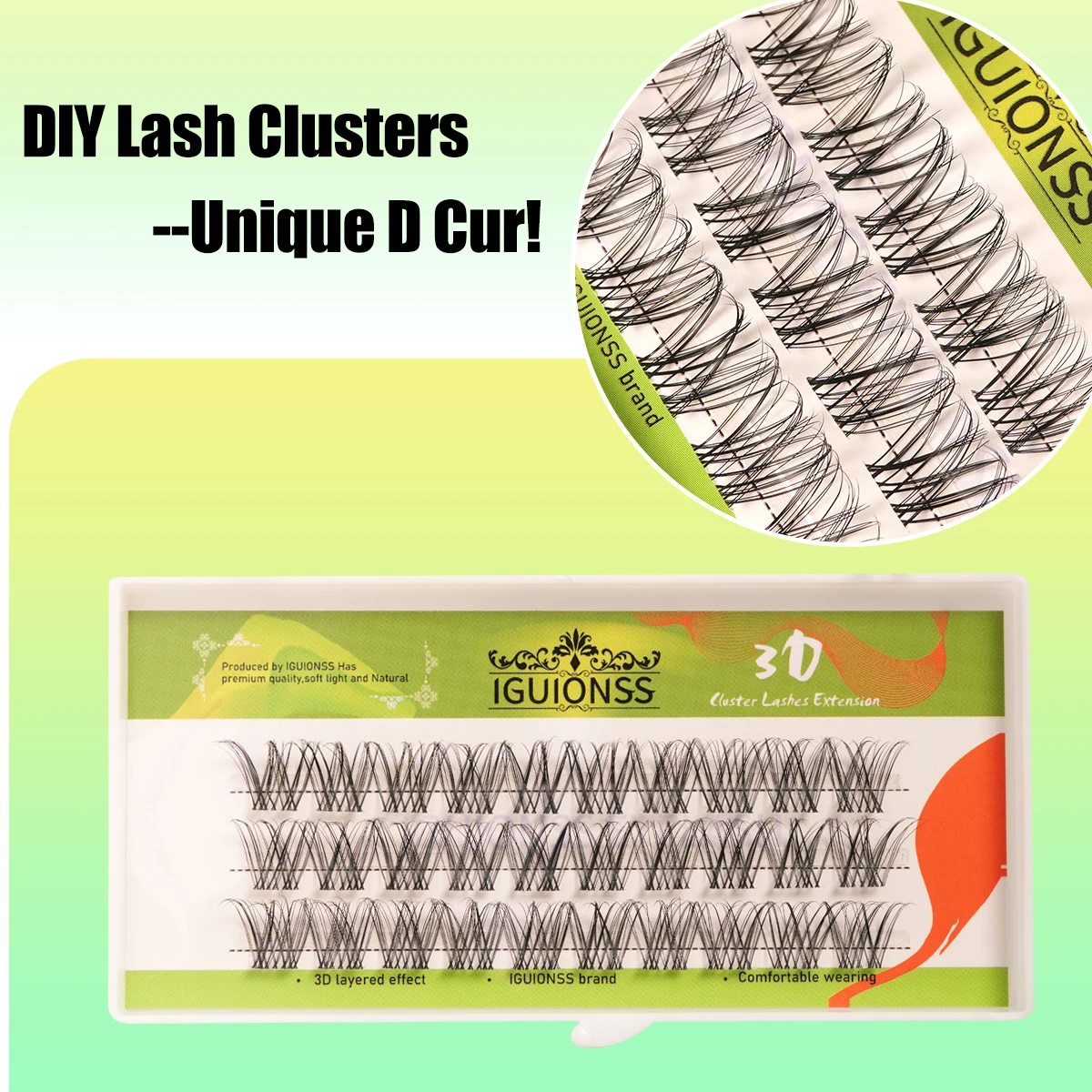 IGUIONSS Segmentado Extensão de Cílios Postiços IG2850 IG3950 DIY Natural Individual Lash Ferramentas de Maquiagem Macio Fácil de Operar Cílios