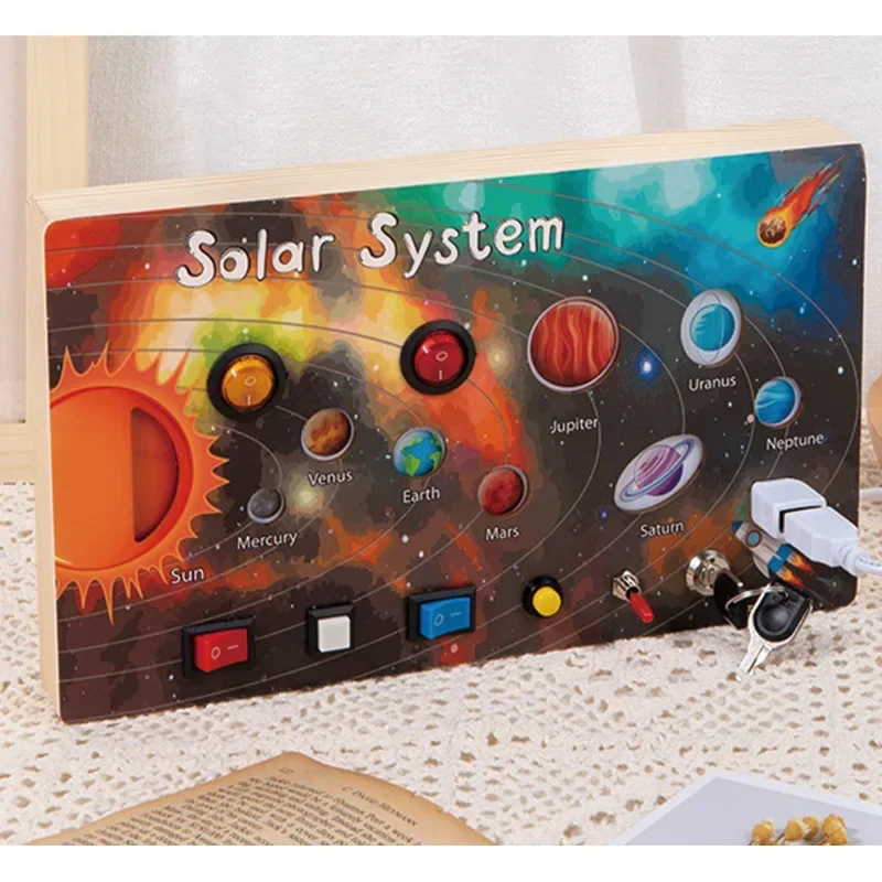 Montessori Drukke Board Circuit Led Licht Socket Aan/Uit Baby Vroege Hand Fijn Cognitief Onderwijs Leermiddelen Speelgoed Geschenken Busyboard