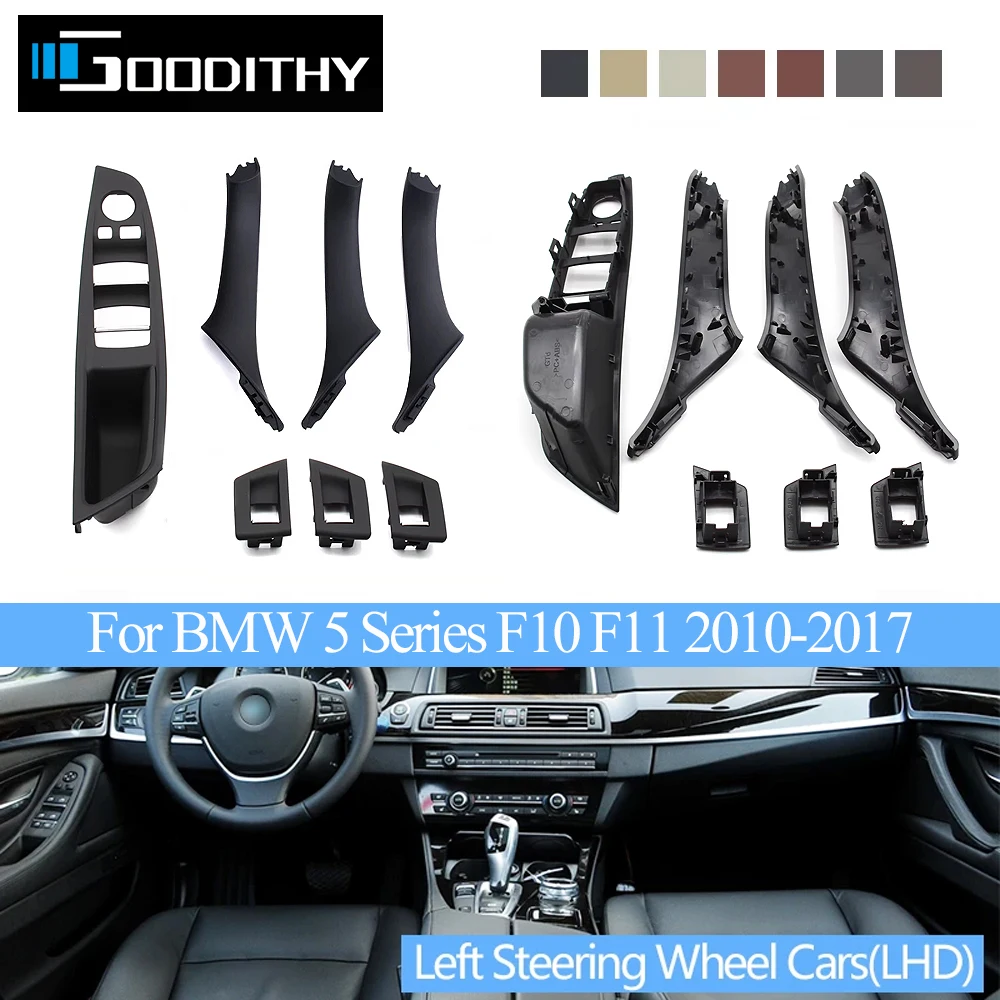 LHD Interior Plastic Door Armrest Window Switch Panel Pull Handle 7pcs Set For BMW 5 Series F10 F11 F18 520i 523i 525i 528i 535i