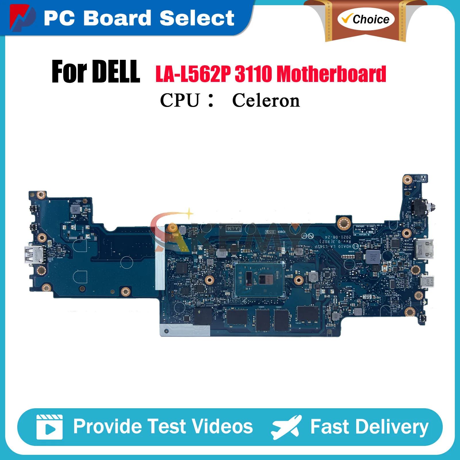 

Материнская плата для ноутбука Dell Chromebook 3110 LA-L562P с процессором N4500, 4 ГБ ОЗУ, 32 ГБ-SSD 0VGHC3 1G35J HDA10, протестировано, ОК