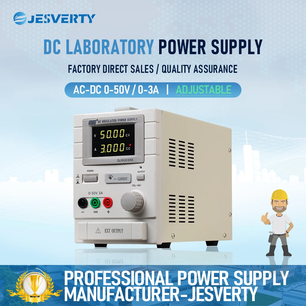 QJ5003XE 150W Switching DC Power Supply 0-50V 0-3A Adjustable Benchtop Unit with Knob 0-50V 0-3A Adjustable Benchtop Unit Knob
