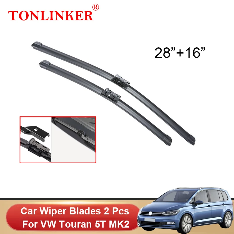 

TONLINKER Car Wiper Blades For Volkswagen VW Touran 5T 5T1 MK2 2016-2019 2020 Accessories