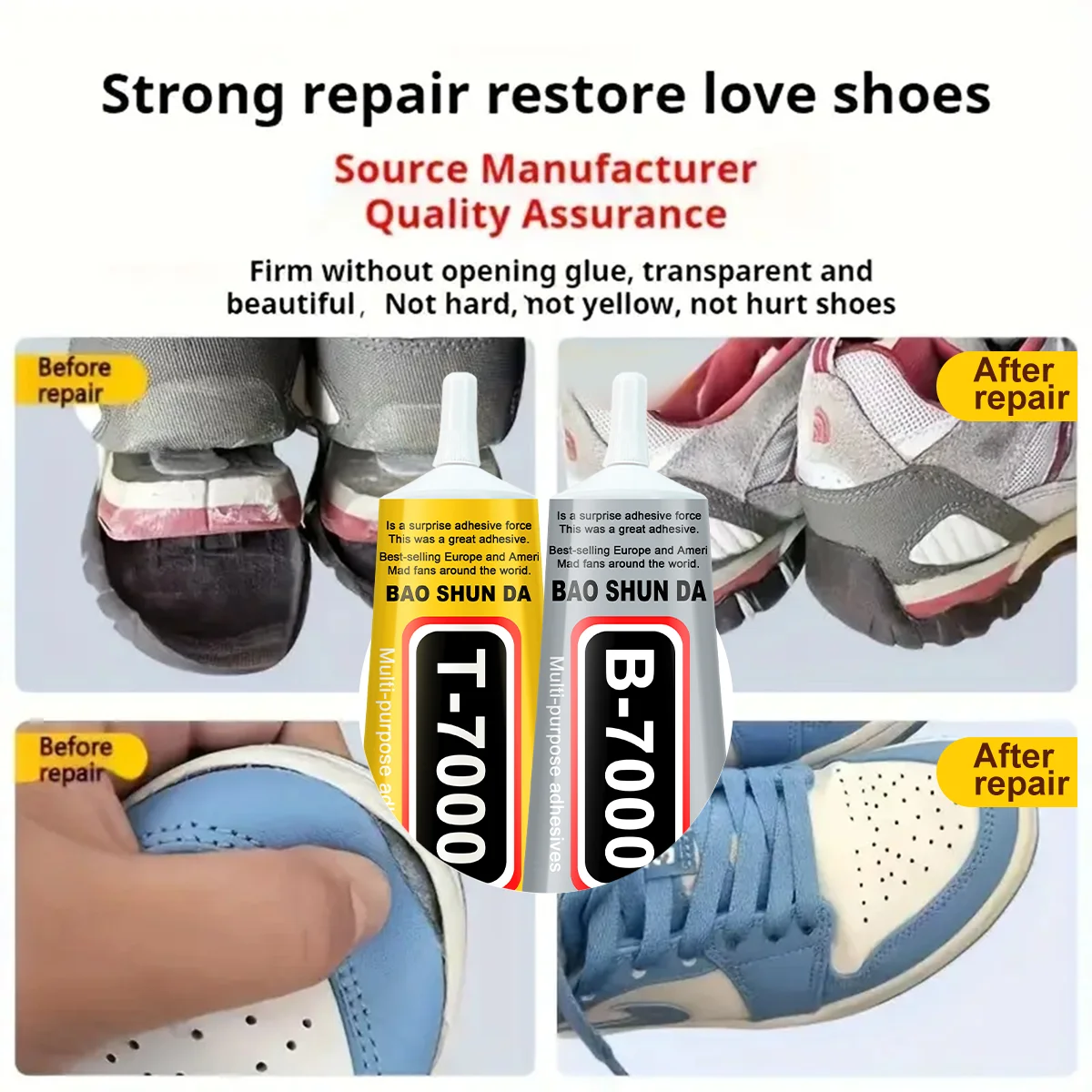 B-7000 Universal Shoe Glue Waterproof Strong Shoe-Repairing Adhesive Professional Sneakers Boot Repair Tool Transparent Sealers image 5
