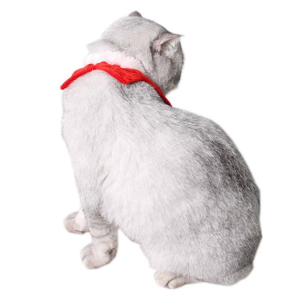 

Five-pointed Star Scarf Pet Neck Circle for Small Dogs Cats Christmas Costume Red White Color Soft Washable Lightweight Cloth